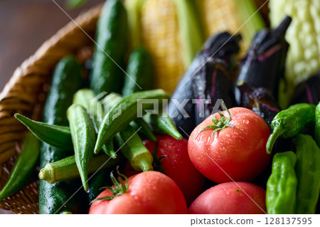 Vegetables with water drops Vegetables with water drops 128137595