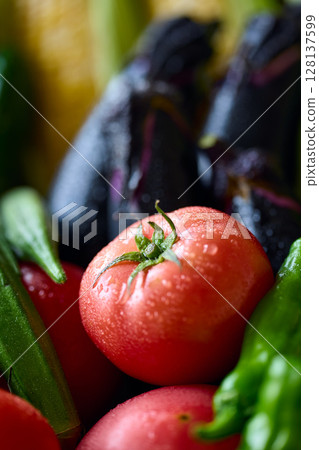 帶水滴的蔬菜 128137599