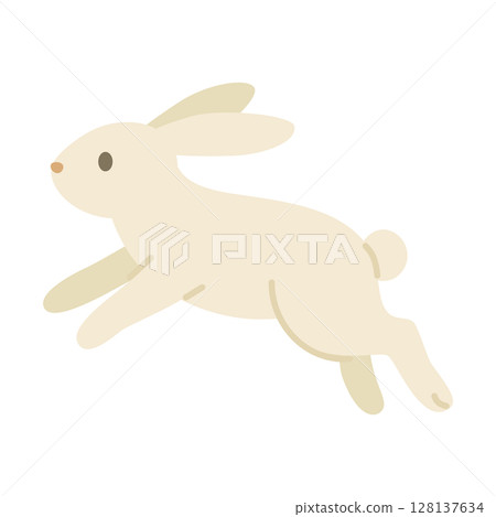 A simple illustration of a jumping rabbit 128137634