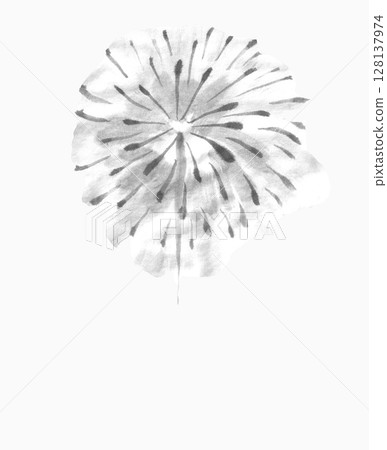 煙火手繪單色插圖 128137974