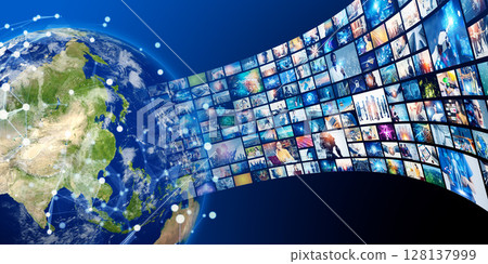 Earth and video content: Horizontal visuals for banners and advertisements Earth and video content: Horizontal visuals for banners and advertisements 128137999