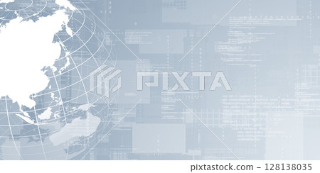 World map and digital background Horizontal visual for banners and advertisements 128138035