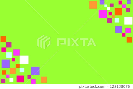 幾何圖案框架，正方形，綠色，彩色 128138076