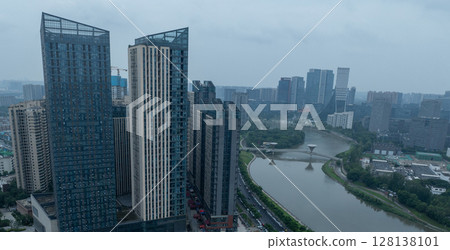 Aerial view of landscape in shenzhen city, China 128138101