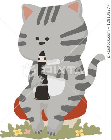 Clarinet-Playing Cat Brass Band 128138277