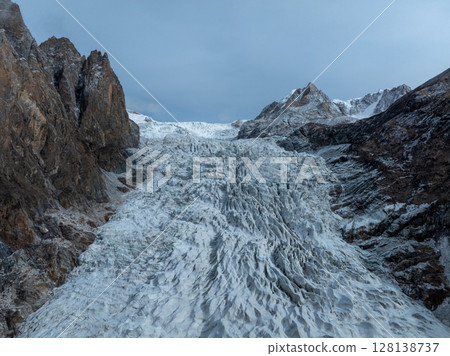 Beautiful high altitude glacier and snow capped mountain with lake in Tibet, China Beautiful high altitude glacier and snow capped mountain with lake in Tibet, China 128138737