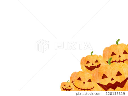 Halloween pumpkin frame illustration 128138819