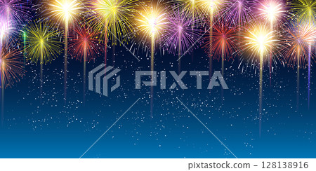 Fireworks, summer greetings, landscape, background Fireworks, summer greetings, landscape, background 128138916