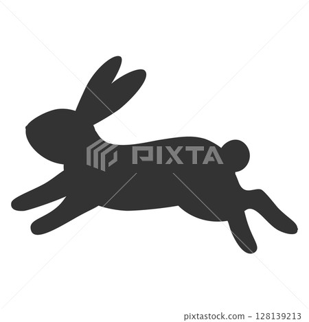 跳躍的兔子的剪影插圖 跳躍的兔子的剪影插圖 128139213