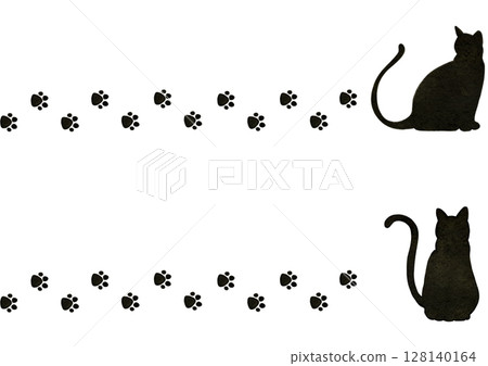 爪印貓水彩插圖 128140164