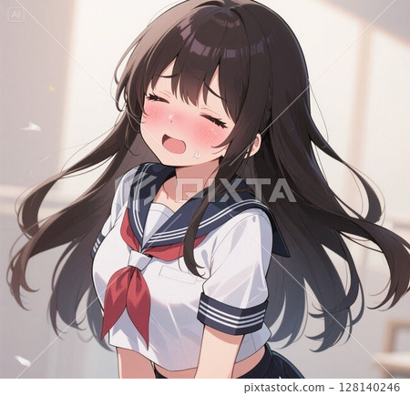 動漫風格的可愛女性插畫 128140246