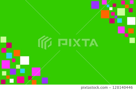 Geometric pattern frame, square, green, colorful 128140446