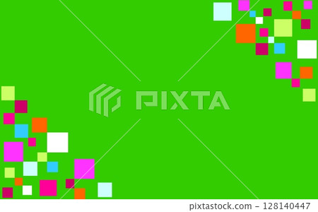 Geometric pattern frame, square, green, colorful Geometric pattern frame, square, green, colorful 128140447