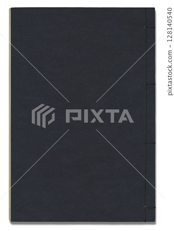 An old Japanese-style black-bound book, a four-sided bound booklet 128140540