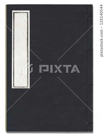 An old Japanese-style black-bound book, a four-sided bound booklet An old Japanese-style black-bound book, a four-sided bound booklet 128140544