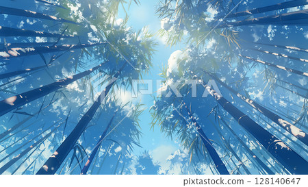 冬季仰望竹林,動漫風格 冬季仰望竹林,動漫風格 128140647