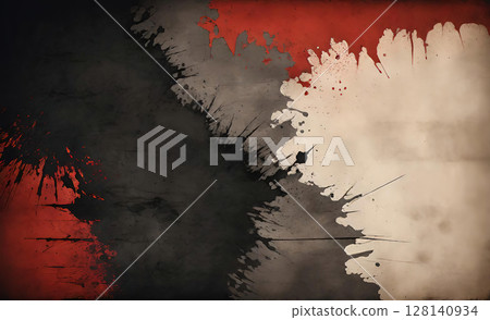 Grunge-inspired image with black and red ink Grunge-inspired image with black and red ink 128140934
