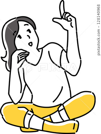 年輕女子向上 128140968