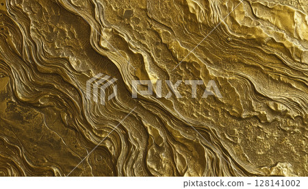 Rich, flowing golden texture resembling resin, lava, or metallic liquid 128141002