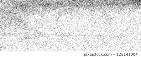 Abstract sandy grain texture. Stippled grit noise background. Distressed dust particles overlay. Grunge dotted sand backdrop. Grange specks, speckles, granules print wallpaper. Vector dot work texture 128141004