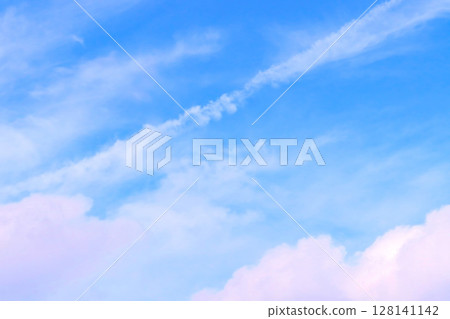 Blue sky and white clouds background material 128141142