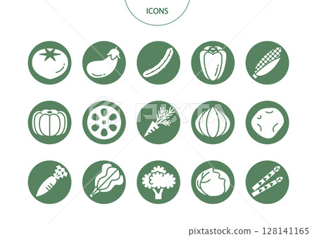 Vegetable icon pictogram vector illustration set Vegetable icon pictogram vector illustration set 128141165