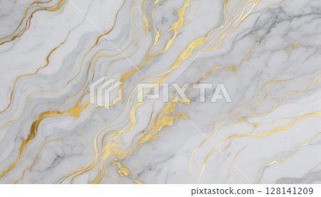 White marble surface with gold veins 128141209