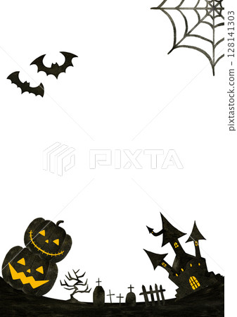 Halloween pumpkin frame illustration 128141303