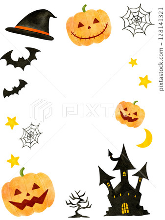 Halloween pumpkin frame illustration 128141321