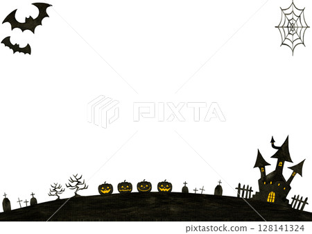 Halloween pumpkin frame illustration 128141324