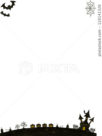 萬聖節南瓜框插圖 128141326