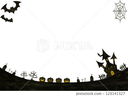 Halloween pumpkin frame illustration 128141327