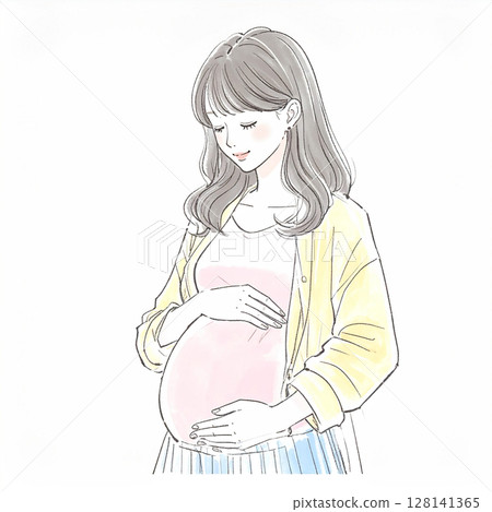Maternity/Pregnant woman illustration material Maternity/Pregnant woman illustration material 128141365