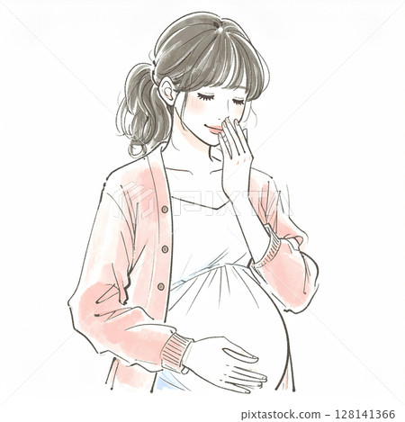 Maternity/Pregnant woman illustration material Maternity/Pregnant woman illustration material 128141366