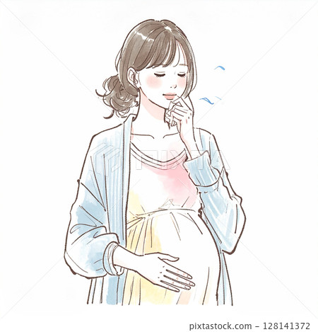 Maternity/Pregnant woman illustration material Maternity/Pregnant woman illustration material 128141372