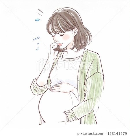 Maternity/Pregnant woman illustration material 128141379