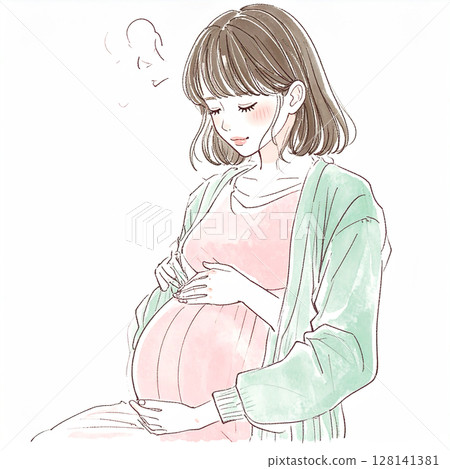 孕婦/孕婦插畫素材 孕婦/孕婦插畫素材 128141381