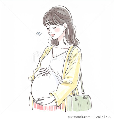 孕婦/孕婦插畫素材 128141390