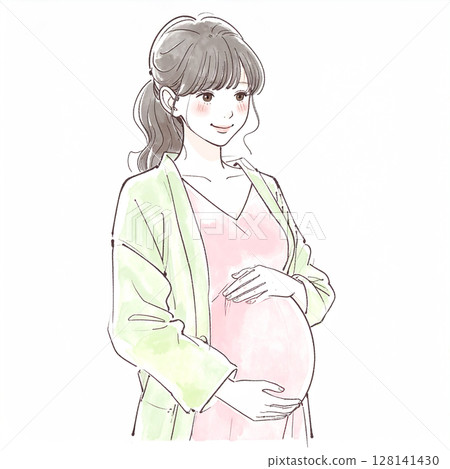 孕婦/孕婦插畫素材 128141430