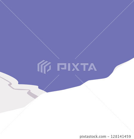 Vector mountain landscape. Winter view. Scene for skiing. Colored abstract background. Blue and white. Wall art. Poster. Illustration. Vector mountain landscape. Winter view. Scene for skiing. Colored abstract background. Blue and white. Wall art. Poster. Illustration. 128141459