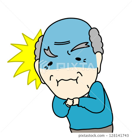 Illustration of an elderly person suffering from choking 128141743