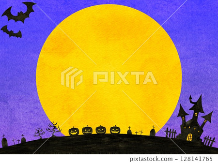 Halloween pumpkin frame illustration 128141765