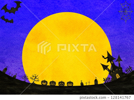 Halloween pumpkin frame illustration 128141767
