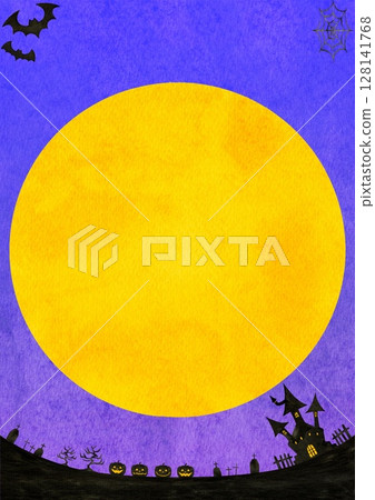 Halloween pumpkin frame illustration 128141768