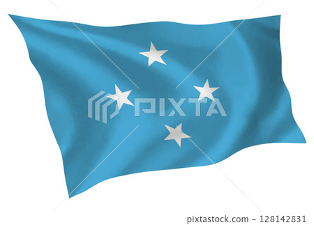 密克羅尼西亞國旗絲綢圖標 128142831