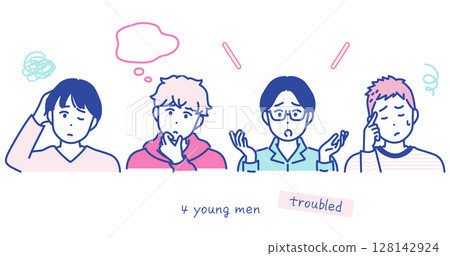 Illustration material of a man in a negative pose Illustration material of a man in a negative pose 128142924
