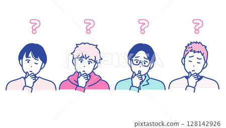 Illustration material of a man in a worried pose 128142926