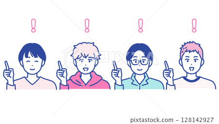 Illustration material of a man pointing 128142927