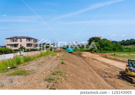 Revetment construction adjacent to residential area Revetment construction adjacent to residential area 128143005
