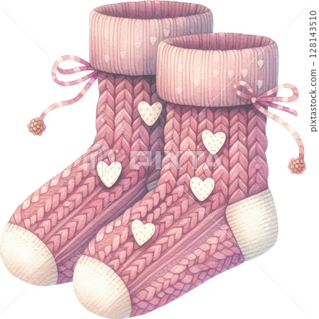 Coquette cozy Autumn Socks with Heart Patterns 128143510